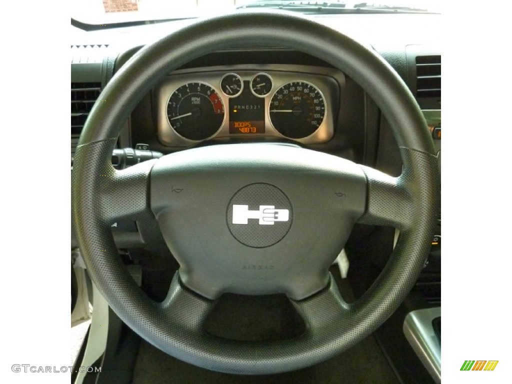 2008 Hummer H3 Standard H3 Model Ebony Black Steering Wheel Photo #67836954