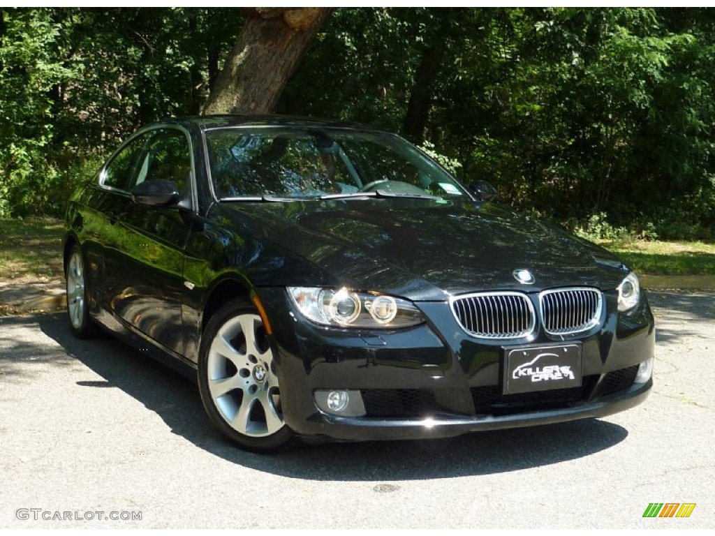 2007 3 Series 328xi Coupe - Jet Black / Saddle Brown/Black photo #1