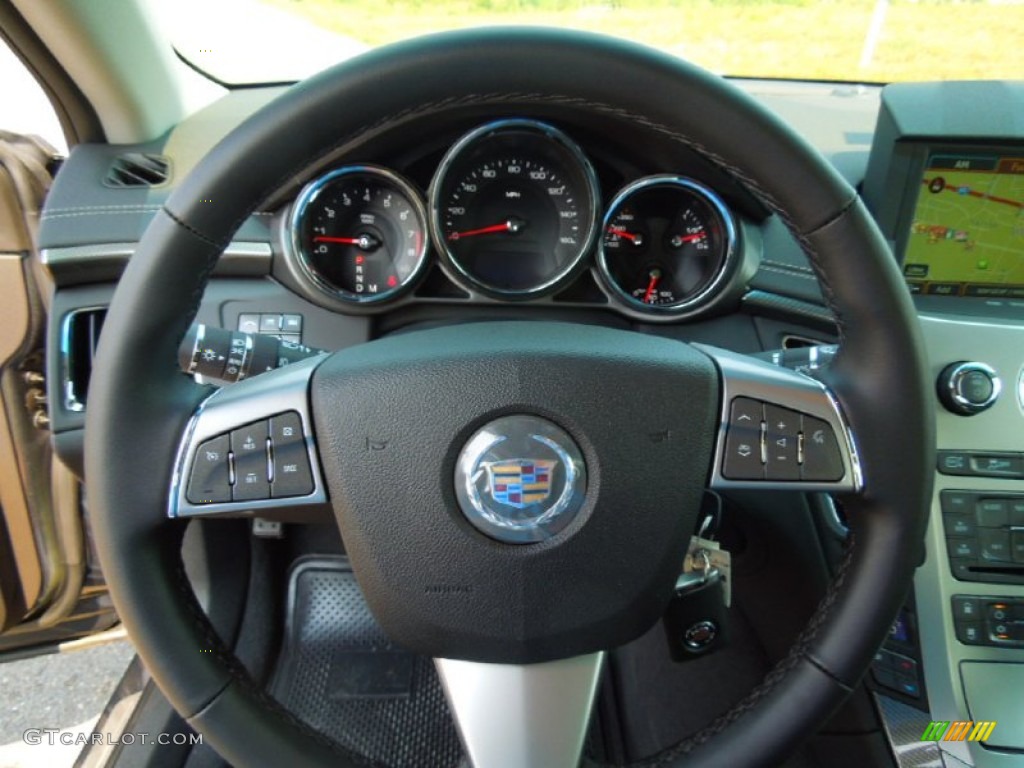 2012 Cadillac CTS 3.6 Sedan Ebony/Ebony Steering Wheel Photo #67840482