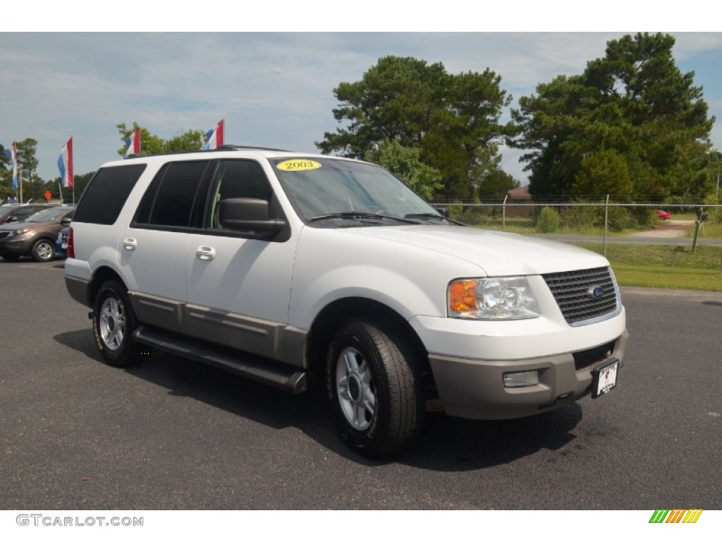 2003 Expedition XLT - Oxford White / Medium Parchment photo #3
