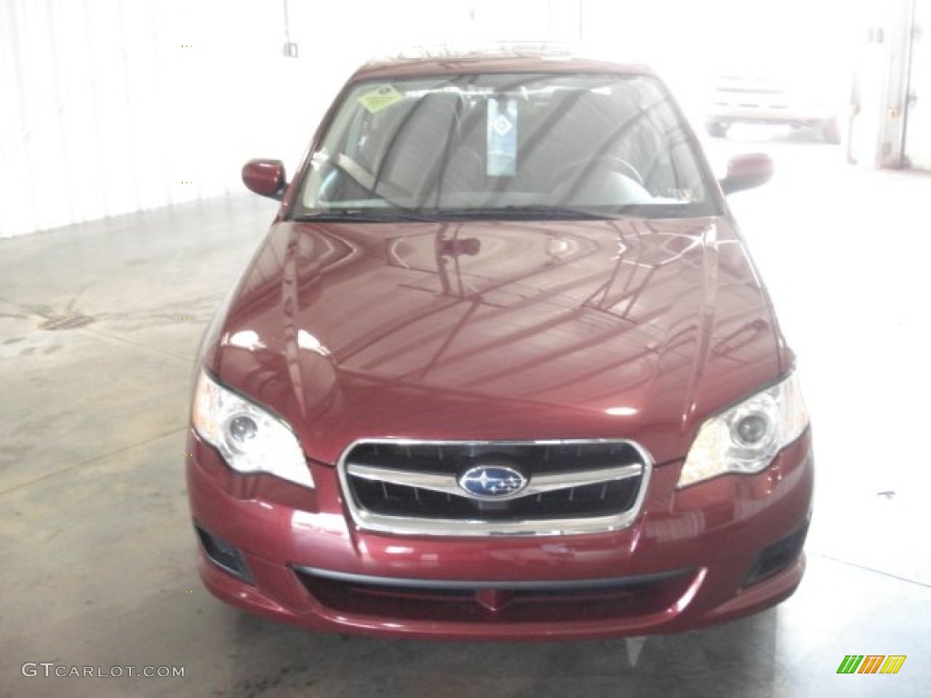 2009 Legacy 2.5i Sedan - Ruby Red Pearl / Off Black photo #3