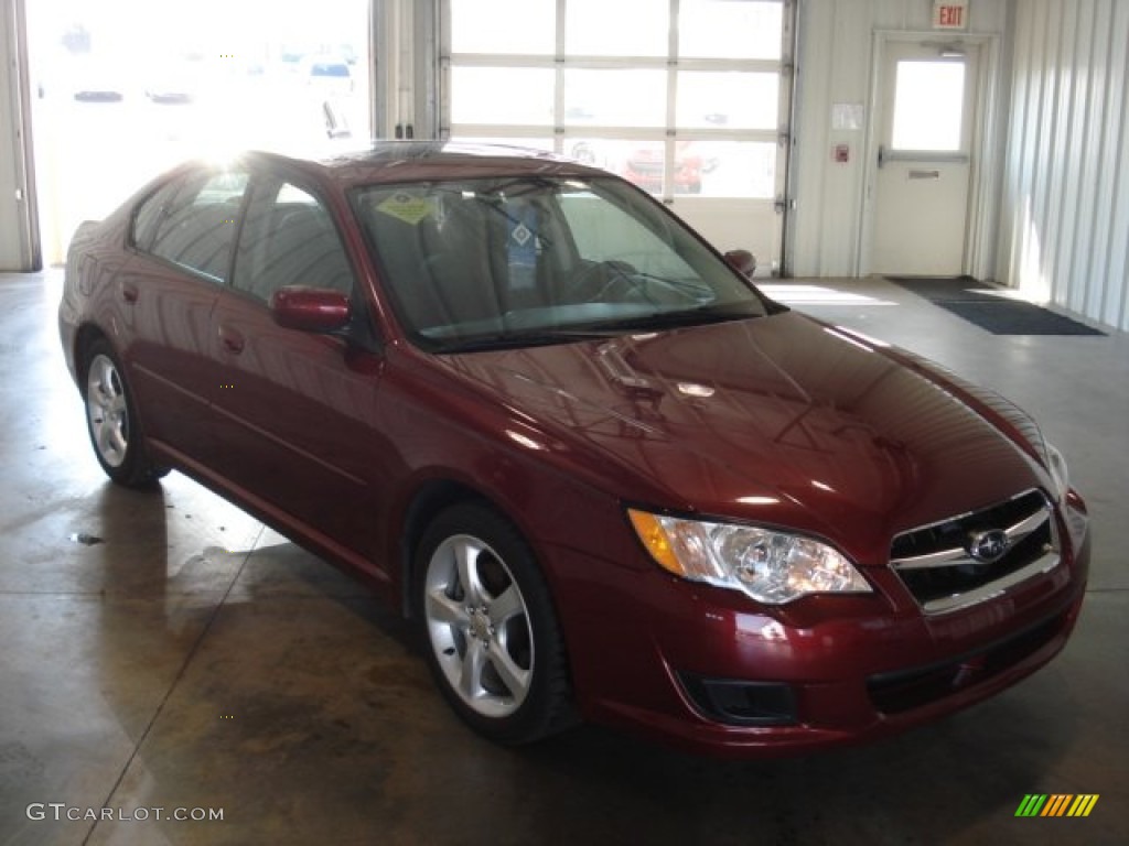 2009 Legacy 2.5i Sedan - Ruby Red Pearl / Off Black photo #4