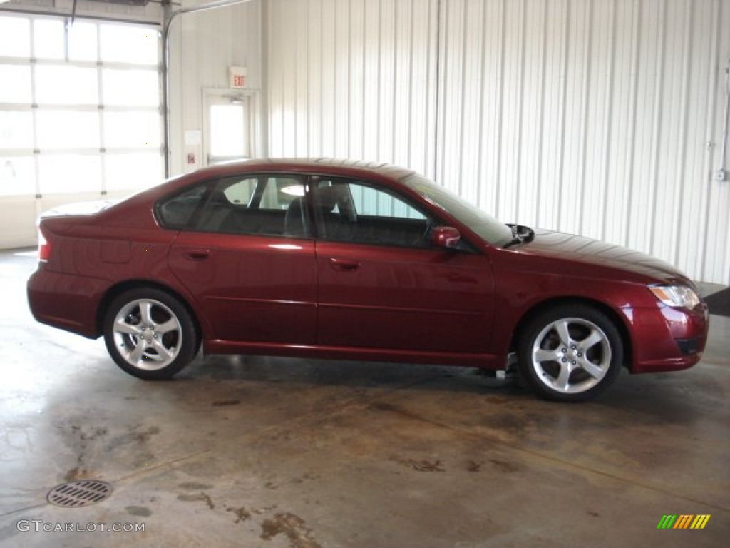 2009 Legacy 2.5i Sedan - Ruby Red Pearl / Off Black photo #5