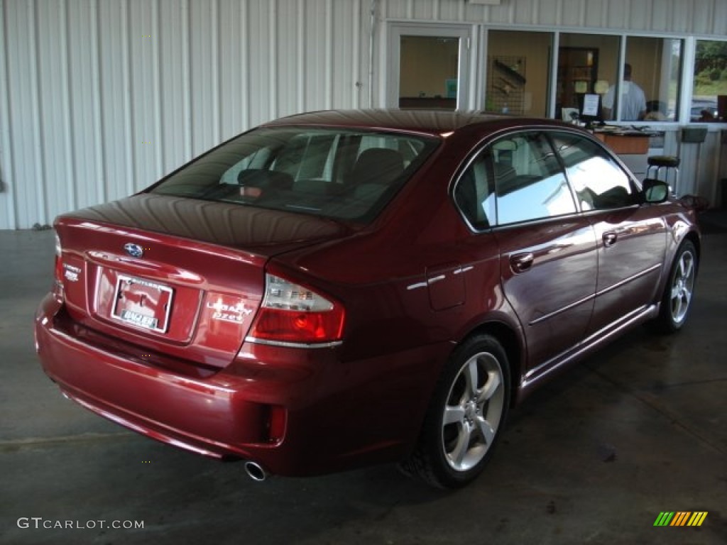 2009 Legacy 2.5i Sedan - Ruby Red Pearl / Off Black photo #6