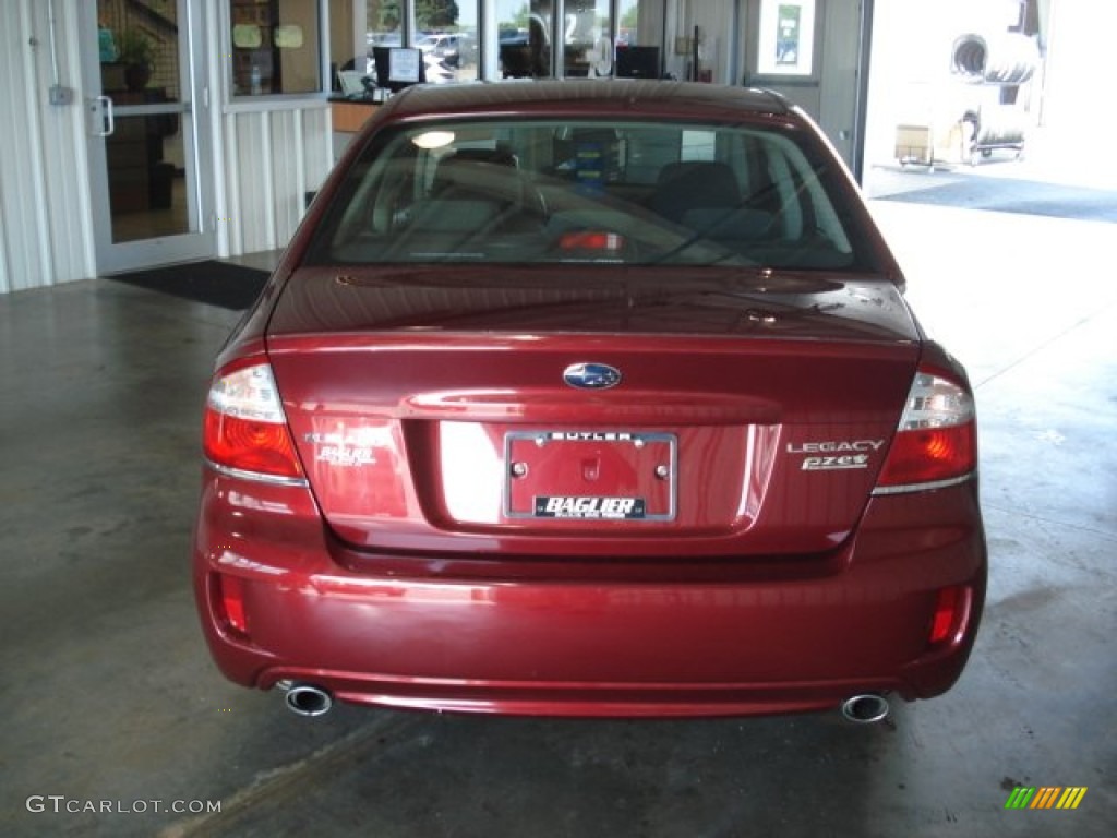 2009 Legacy 2.5i Sedan - Ruby Red Pearl / Off Black photo #7