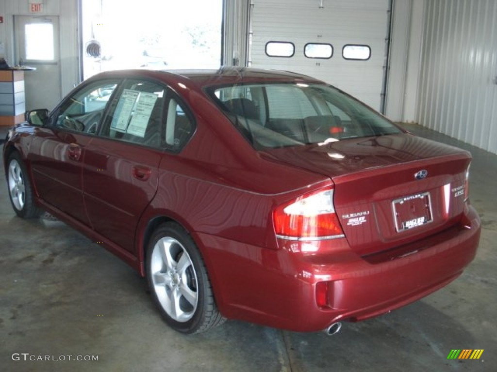 2009 Legacy 2.5i Sedan - Ruby Red Pearl / Off Black photo #8