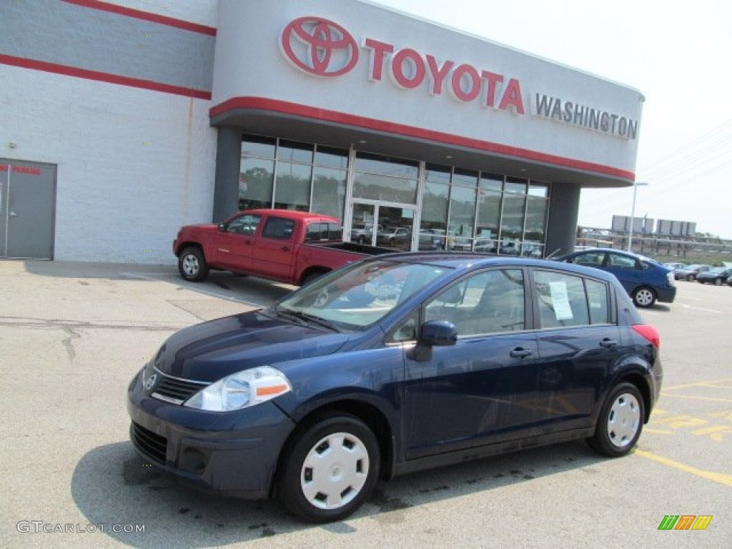 2009 Versa 1.8 SL Hatchback - Blue Onyx / Beige photo #1