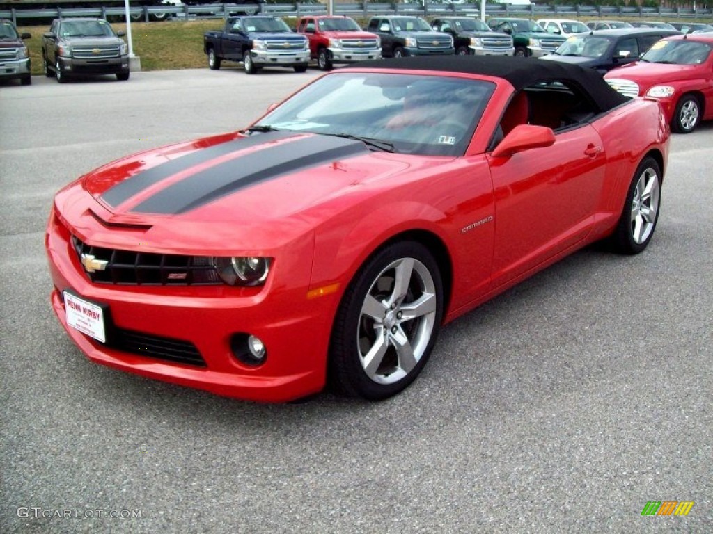 2011 Camaro SS/RS Convertible - Victory Red / Titanium/Torch Red photo #11