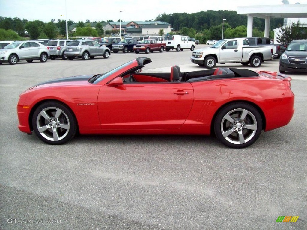 2011 Camaro SS/RS Convertible - Victory Red / Titanium/Torch Red photo #17