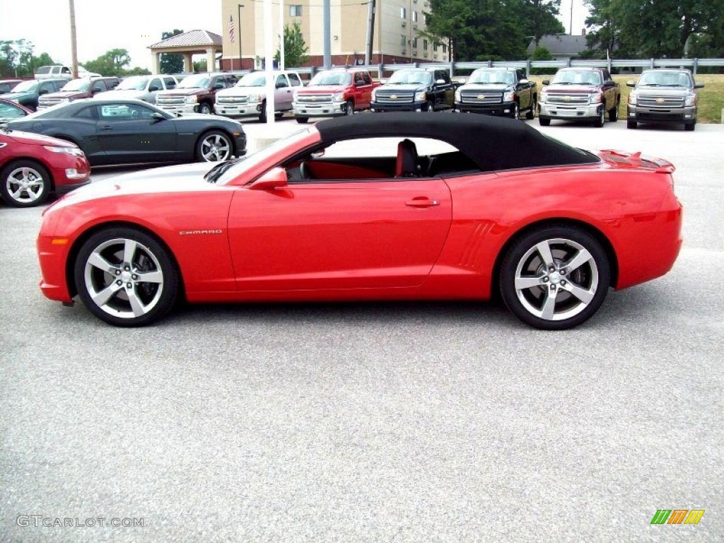 2011 Camaro SS/RS Convertible - Victory Red / Titanium/Torch Red photo #18