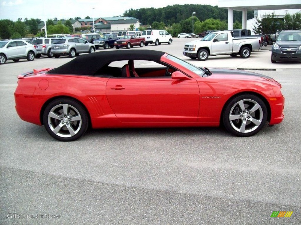 2011 Camaro SS/RS Convertible - Victory Red / Titanium/Torch Red photo #19