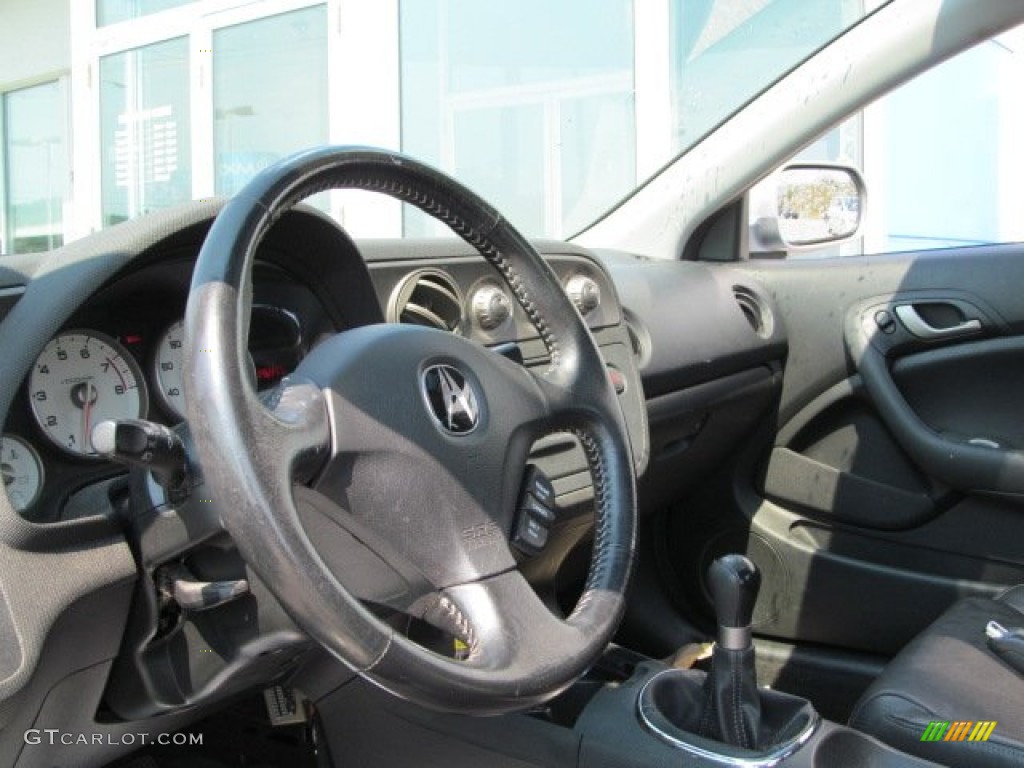 2005 Acura RSX Sports Coupe Ebony Steering Wheel Photo #67860394