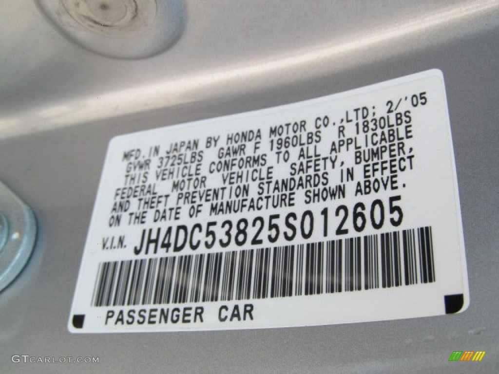 2005 Acura RSX Sports Coupe Info Tag Photo #67860433
