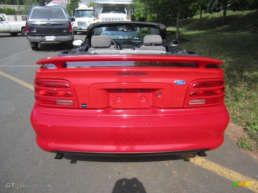 1994 Mustang GT Convertible - Laser Red Tinted Metallic / Grey photo #4