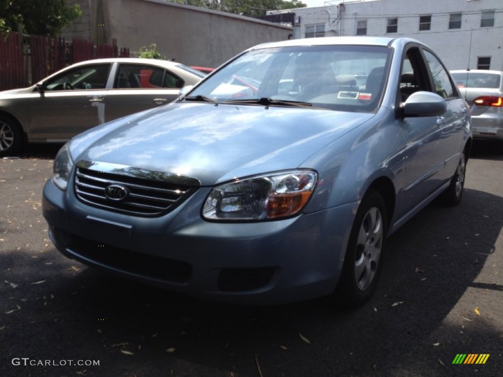 2008 Spectra EX Sedan - Ice Blue / Gray photo #1