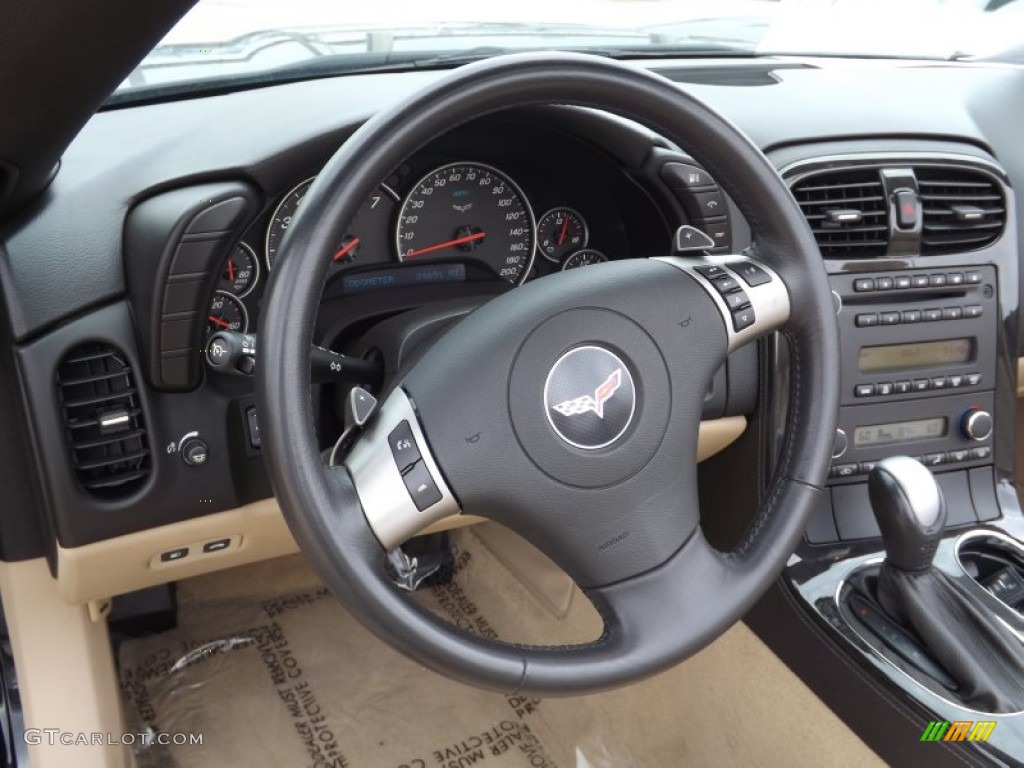 2010 Chevrolet Corvette Convertible Cashmere Steering Wheel Photo #67863871
