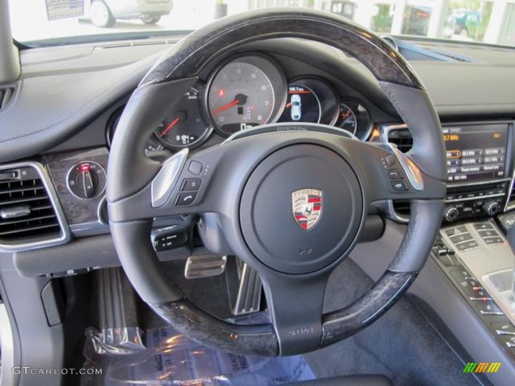 2011 Porsche Panamera 4S Black Steering Wheel Photo #67864408