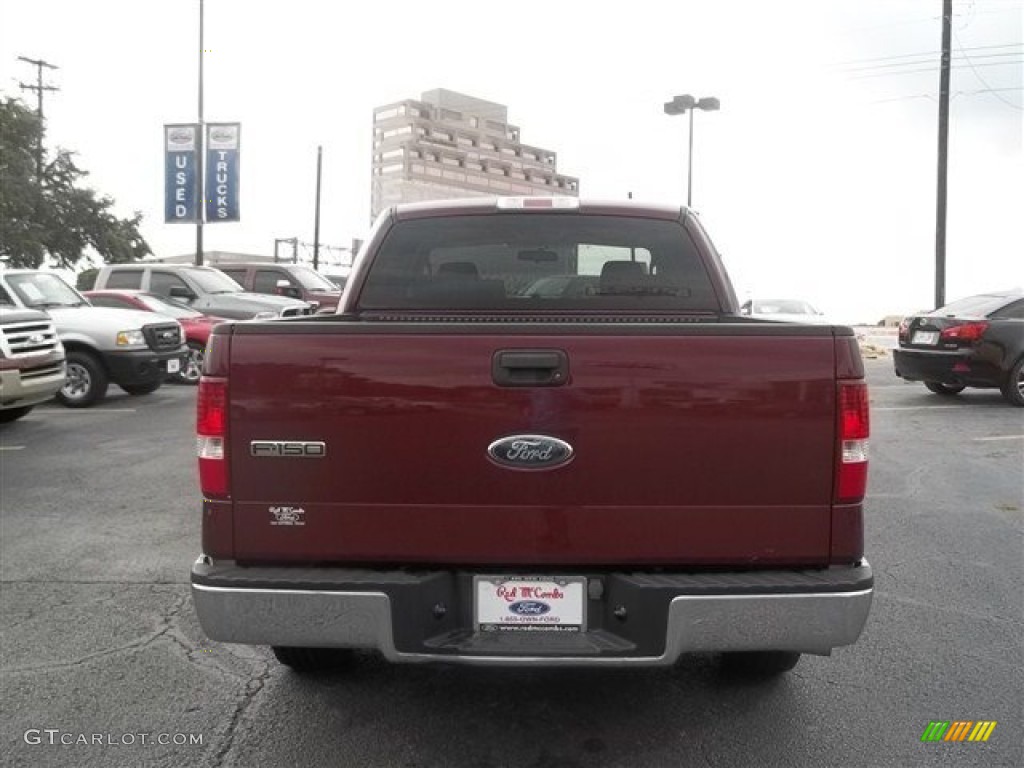2006 F150 XLT SuperCrew - Dark Toreador Red Metallic / Tan photo #4