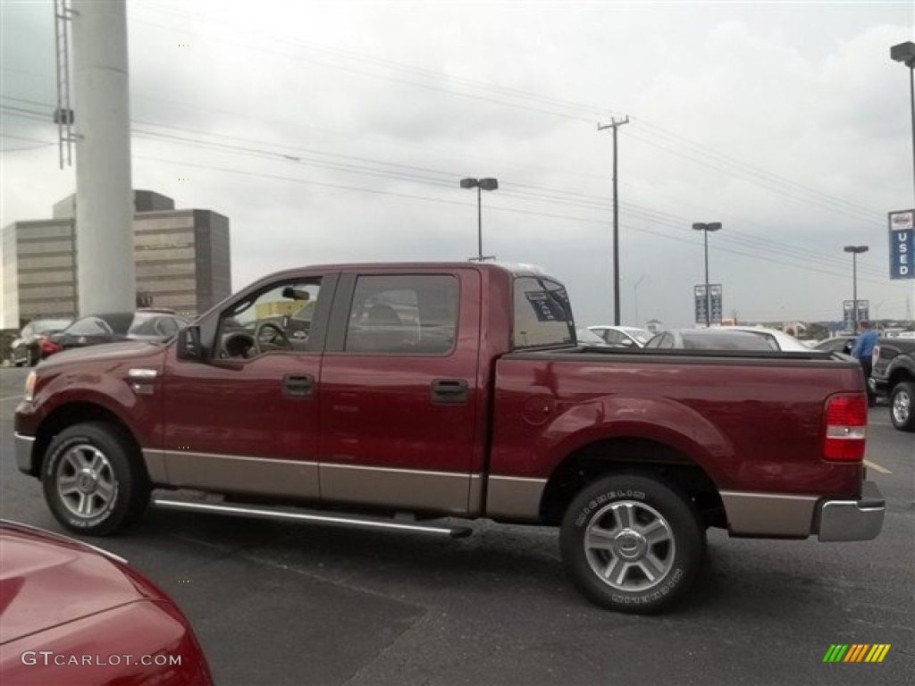 2006 F150 XLT SuperCrew - Dark Toreador Red Metallic / Tan photo #6