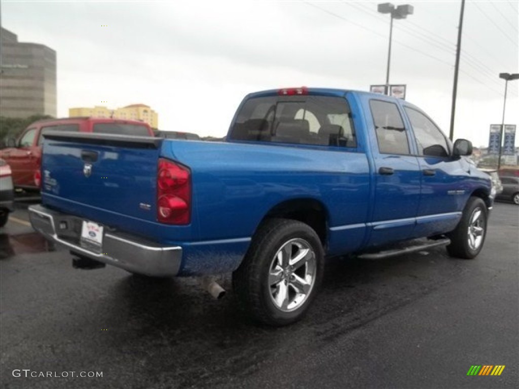 2007 Ram 1500 SLT Quad Cab - Electric Blue Pearl / Medium Slate Gray photo #3