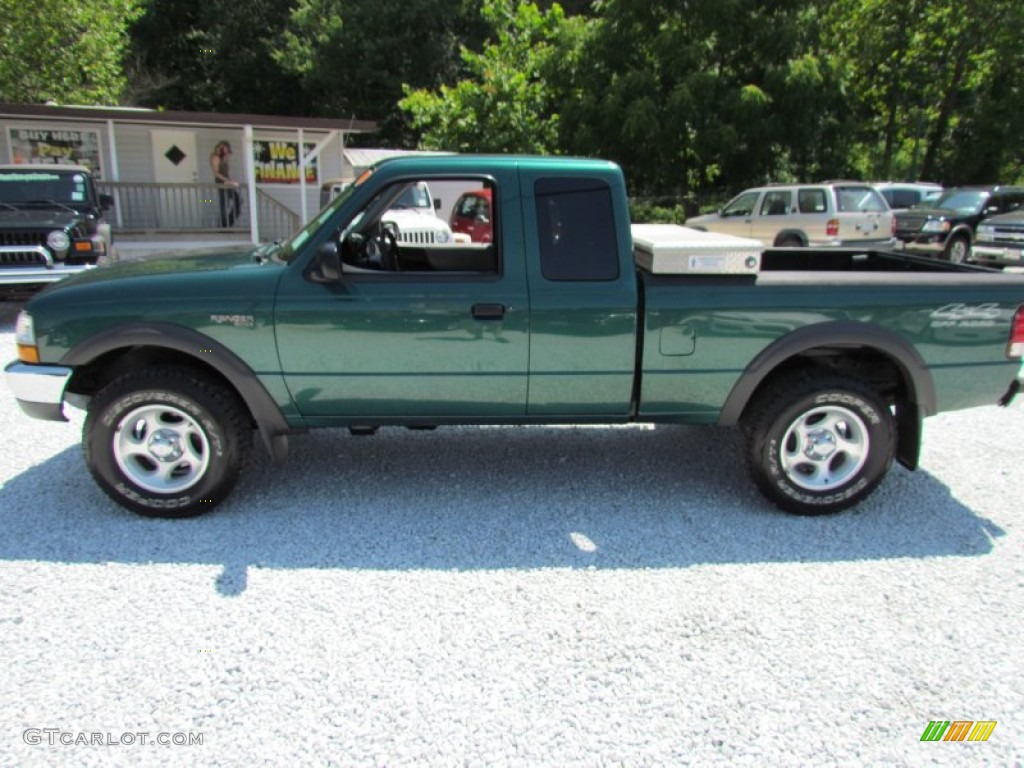 2000 Ranger XLT SuperCab 4x4 - Amazon Green Metallic / Medium Graphite photo #10