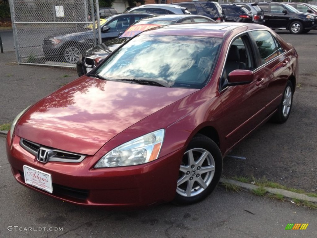 2003 Accord EX V6 Sedan - Redondo Red Pearl / Gray photo #1