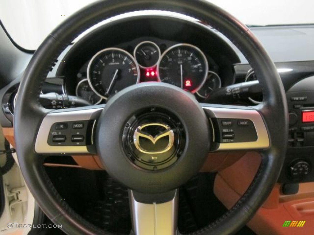 2006 Mazda MX-5 Miata Grand Touring Roadster Tan Steering Wheel Photo #67869616