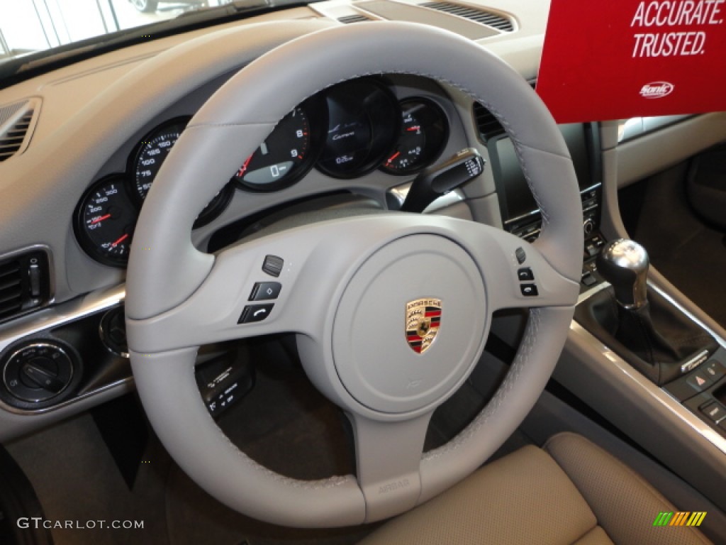 2012 Porsche New 911 Carrera Cabriolet Platinum Grey Steering Wheel Photo #67870648