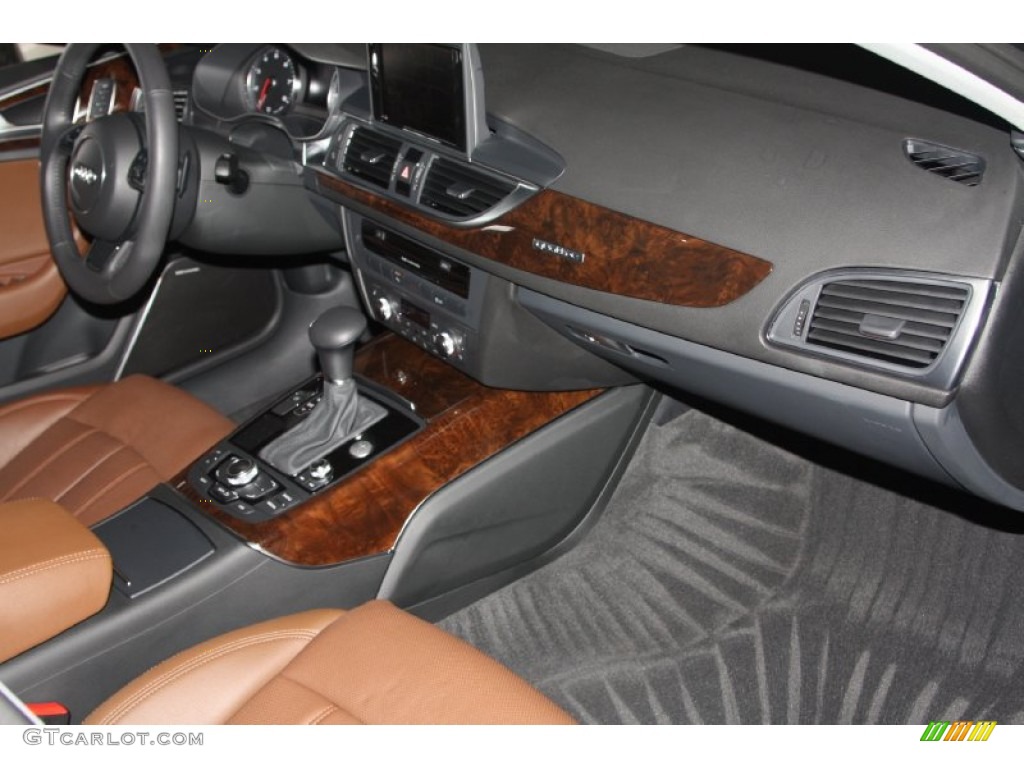 2012 Audi A6 3.0T quattro Sedan Nougat Brown Dashboard Photo #67872070