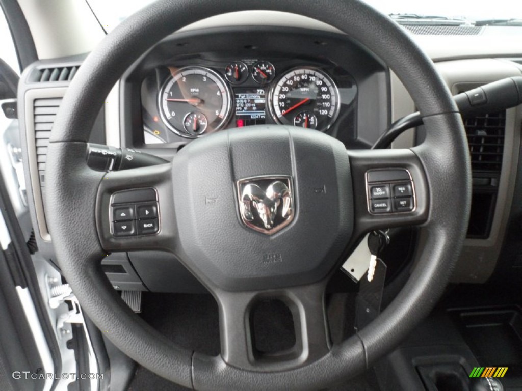 2012 Dodge Ram 3500 HD ST Crew Cab 4x4 Dually Dark Slate/Medium Graystone Steering Wheel Photo #67873741