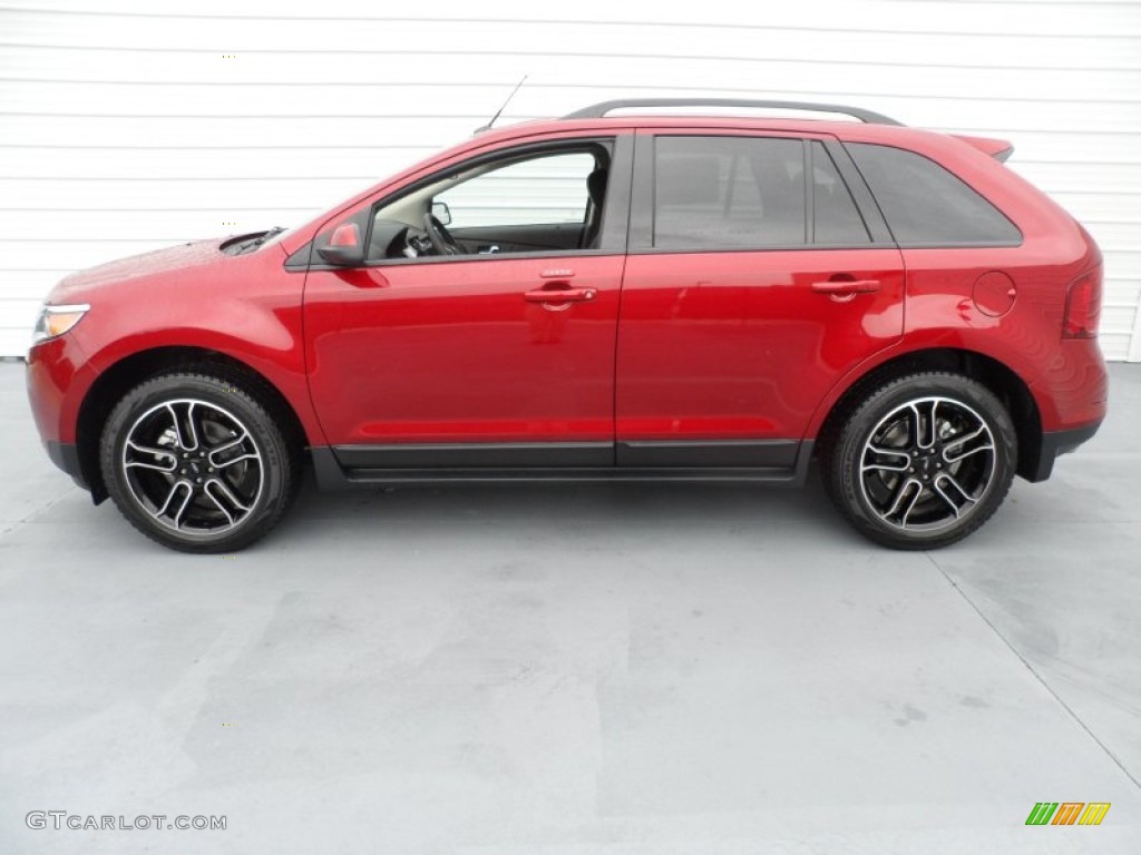 2013 Edge SEL EcoBoost - Ruby Red / SEL Appearance Charcoal Black/Gray Alcantara photo #6