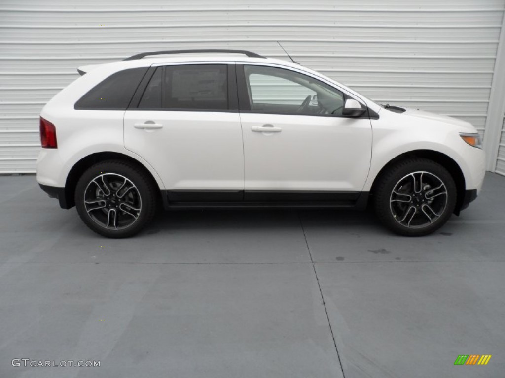 White Platinum Tri-Coat 2013 Ford Edge SEL EcoBoost Exterior Photo #67878565