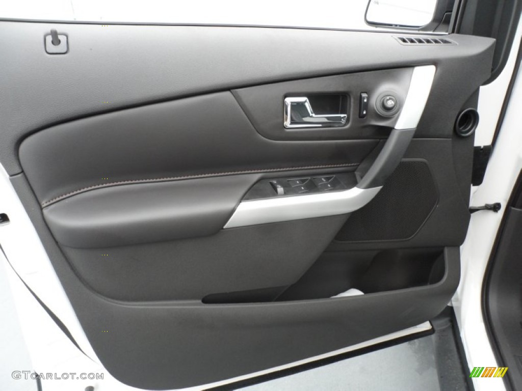 2013 Ford Edge SEL EcoBoost SEL Appearance Charcoal Black/Gray Alcantara Door Panel Photo #67878745