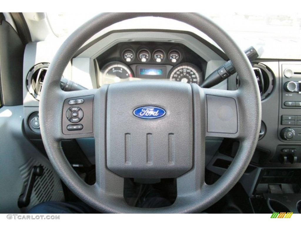 2012 Ford F550 Super Duty XL Regular Cab Stake Truck Steel Steering Wheel Photo #67879918