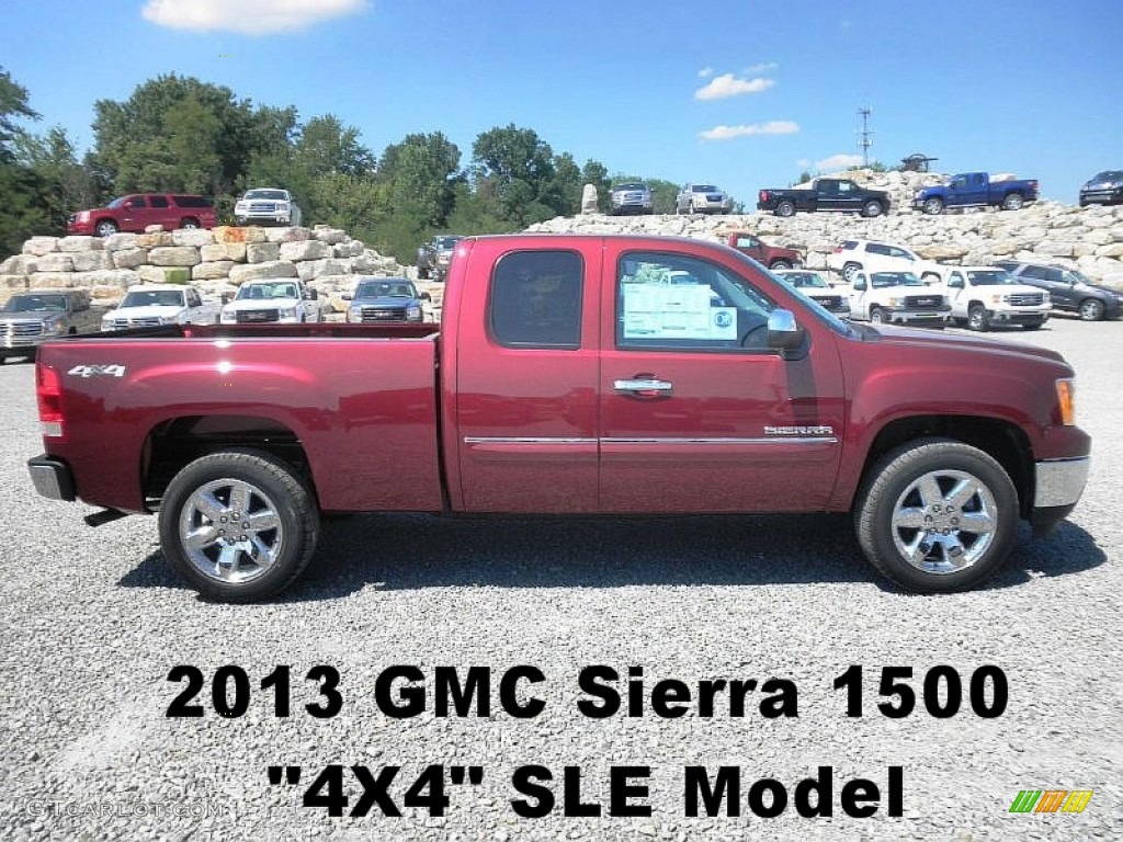 2013 Sierra 1500 SLE Extended Cab 4x4 - Sonoma Red Metallic / Ebony photo #1