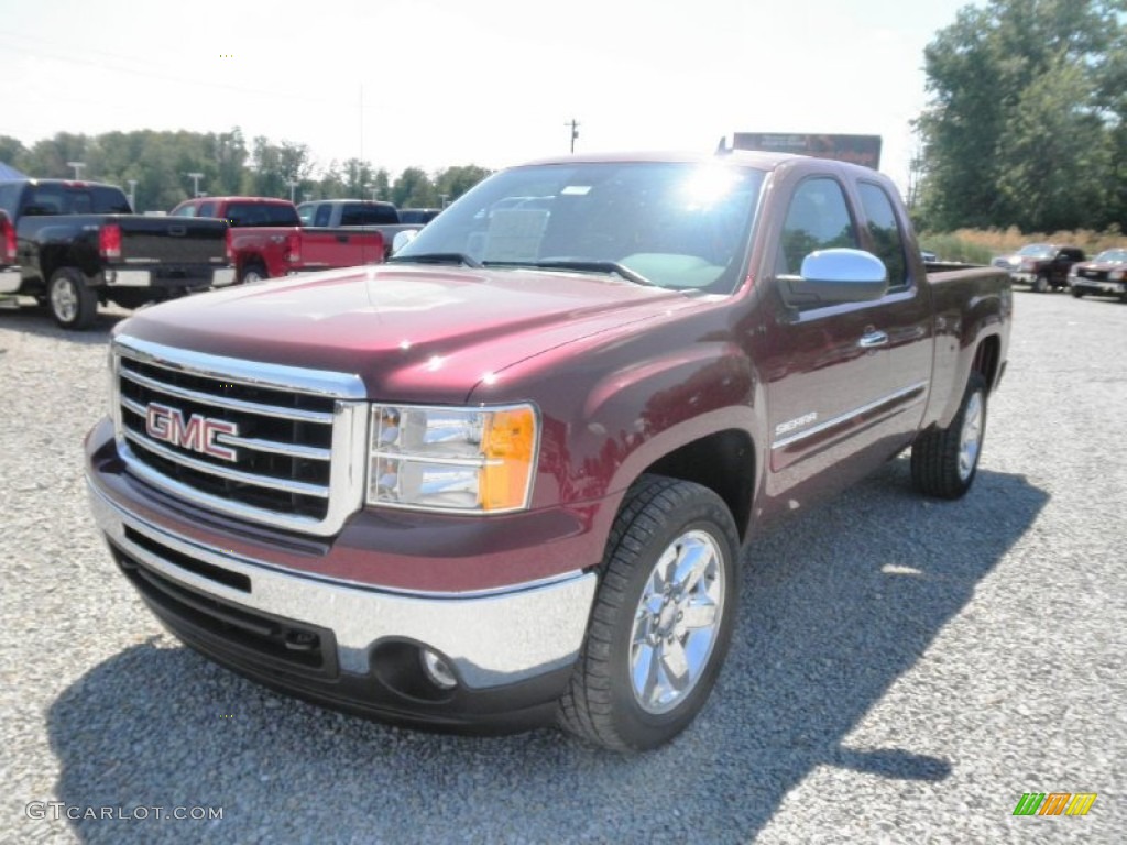 2013 Sierra 1500 SLE Extended Cab 4x4 - Sonoma Red Metallic / Ebony photo #3