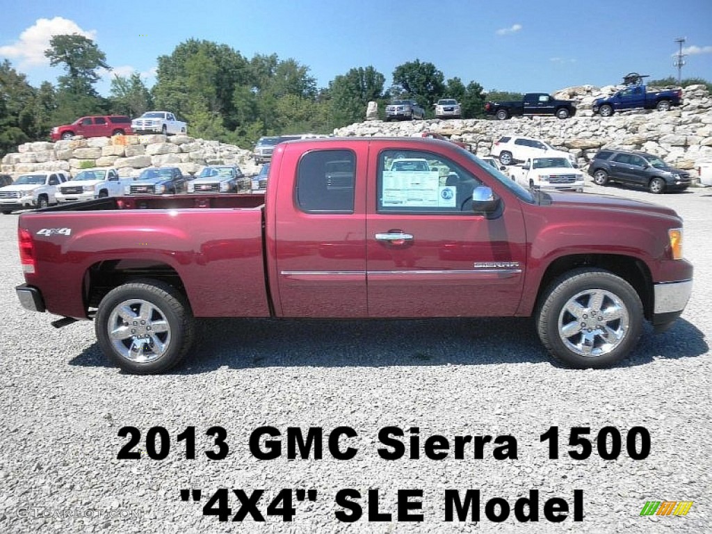 2013 Sierra 1500 SLE Extended Cab 4x4 - Sonoma Red Metallic / Ebony photo #1