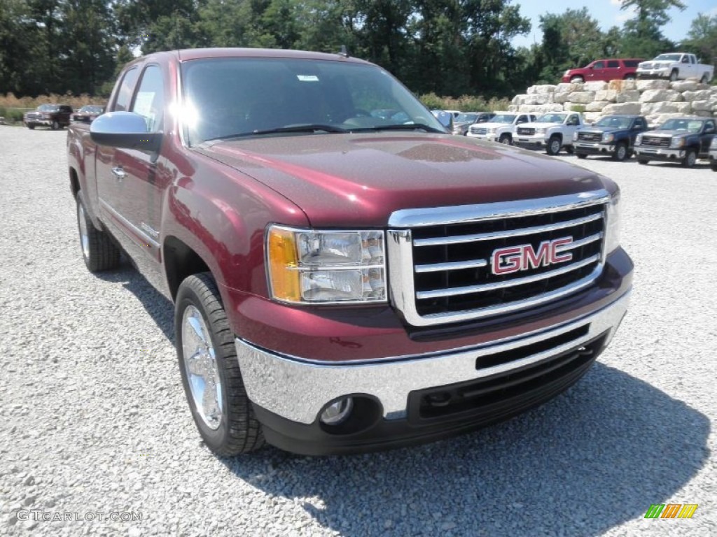 2013 Sierra 1500 SLE Extended Cab 4x4 - Sonoma Red Metallic / Ebony photo #2