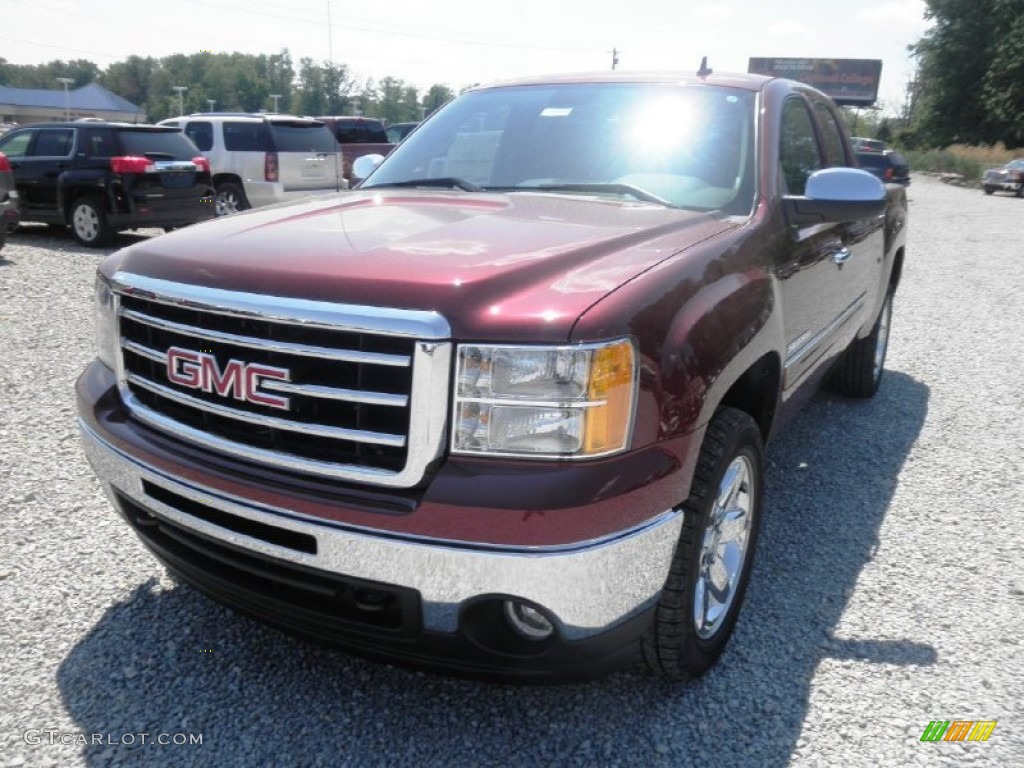 2013 Sierra 1500 SLE Extended Cab 4x4 - Sonoma Red Metallic / Ebony photo #3