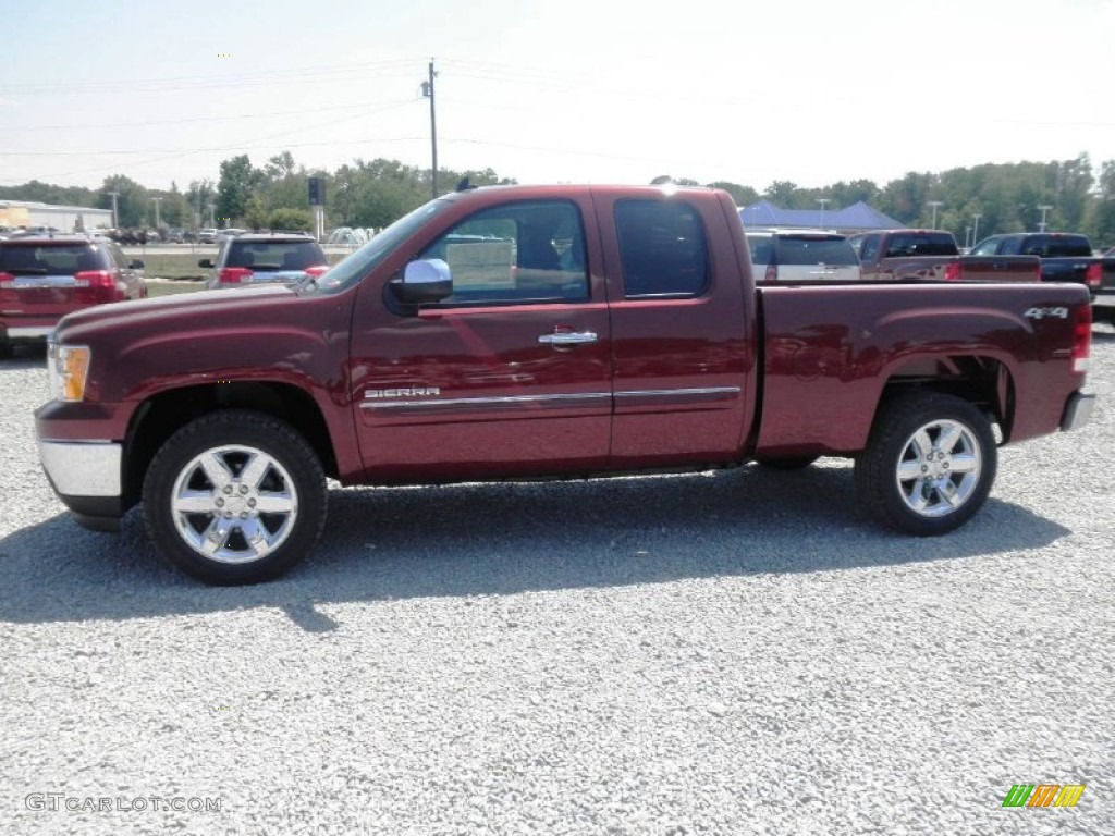 2013 Sierra 1500 SLE Extended Cab 4x4 - Sonoma Red Metallic / Ebony photo #4