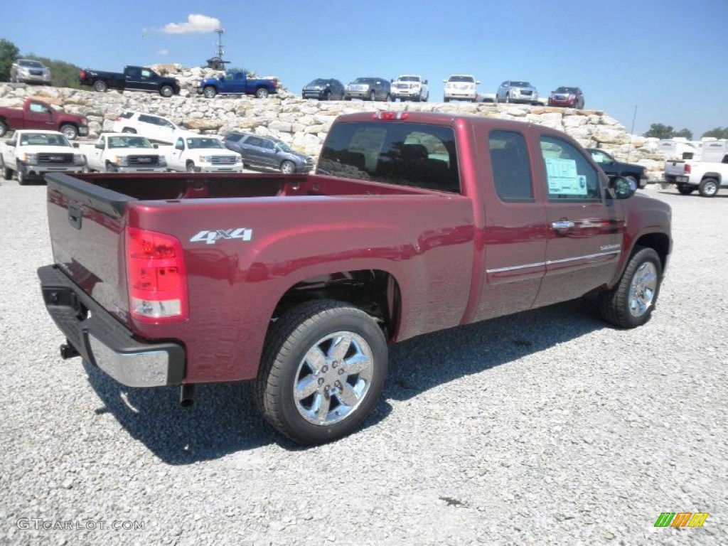 2013 Sierra 1500 SLE Extended Cab 4x4 - Sonoma Red Metallic / Ebony photo #21