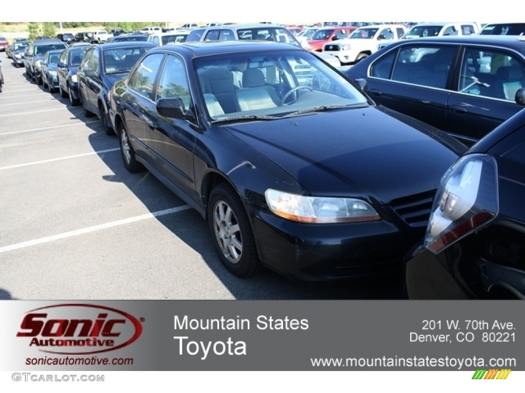 2002 Accord SE Sedan - Nighthawk Black Pearl / Quartz Gray photo #1