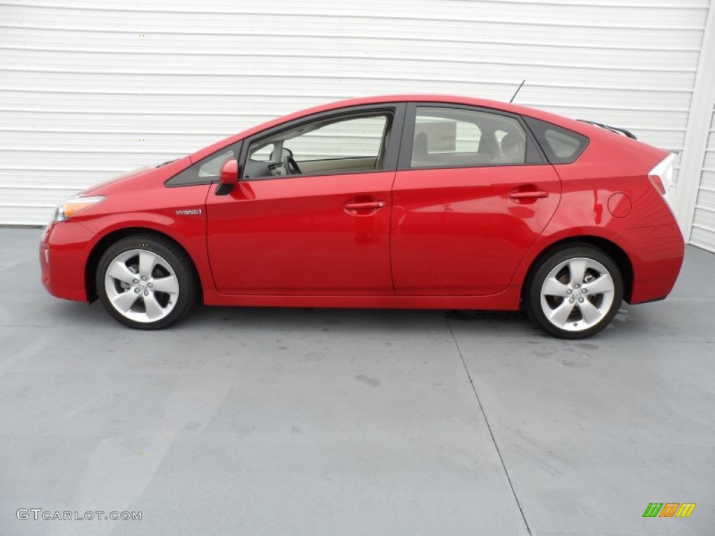 2012 Prius 3rd Gen Five Hybrid - Barcelona Red Metallic / Bisque photo #5