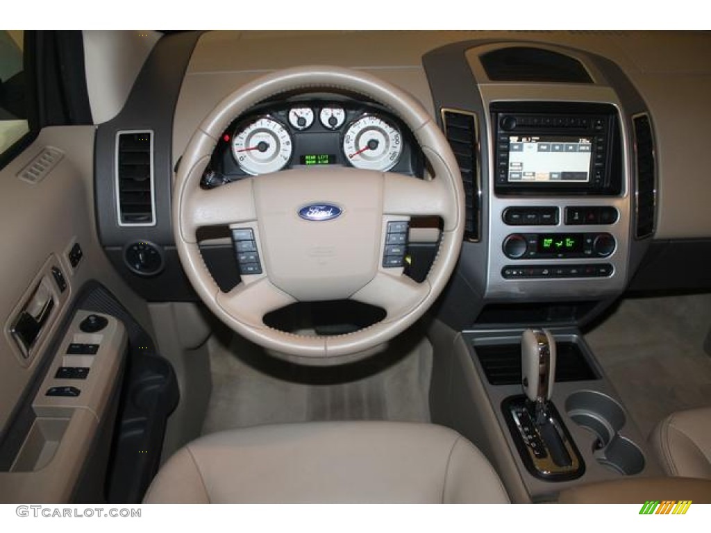2007 Ford Edge SEL Plus AWD Camel Steering Wheel Photo #67886404
