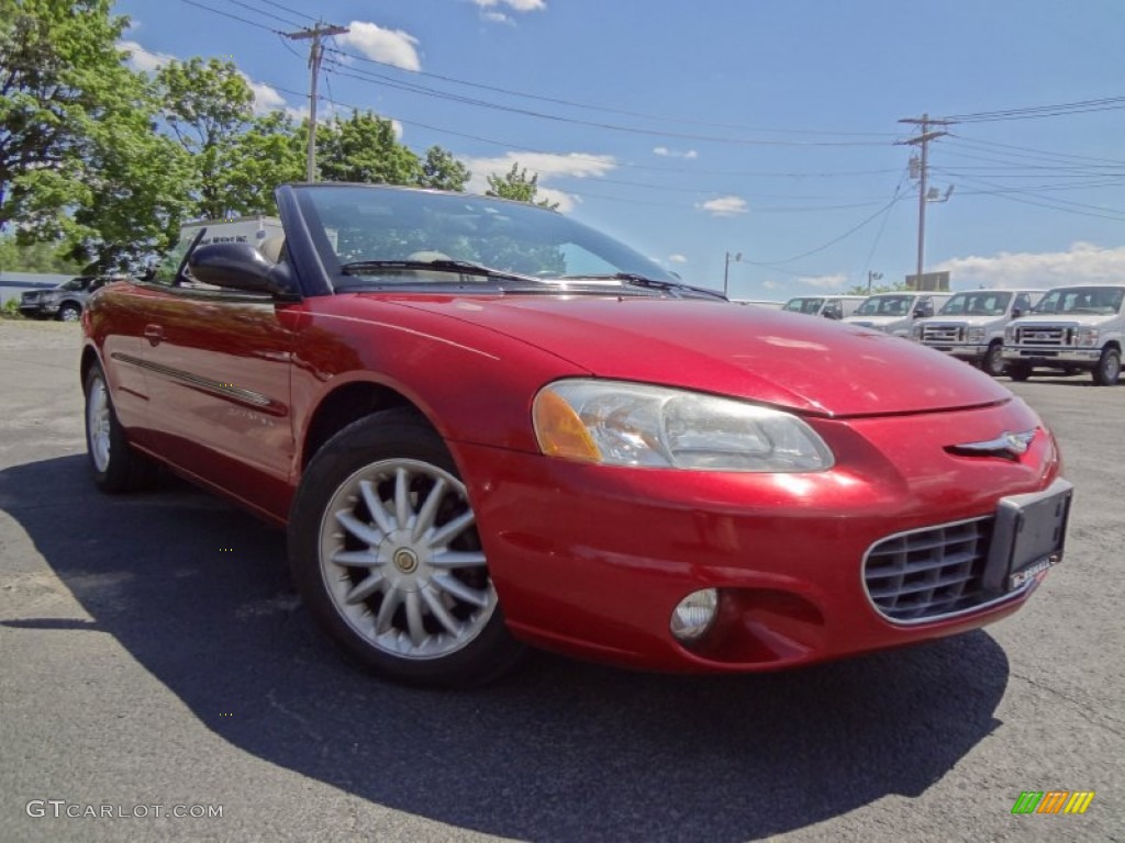 2001 Sebring LXi Convertible - Inferno Red Tinted Pearlcoat / Sandstone photo #3