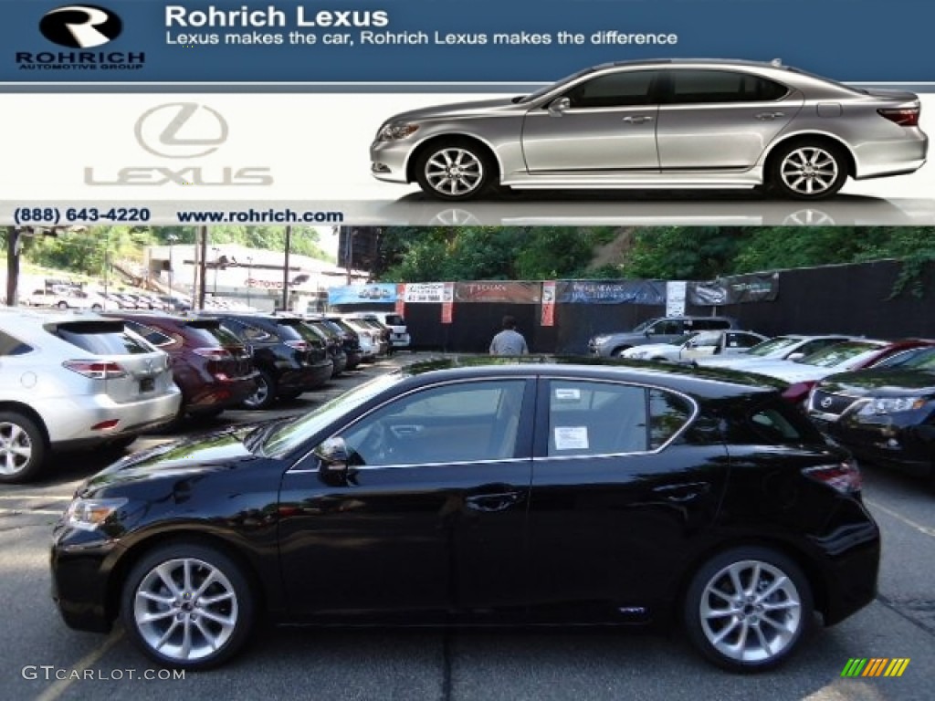 2012 CT 200h Hybrid Premium - Obsidian Black / Caramel Nuluxe photo #1