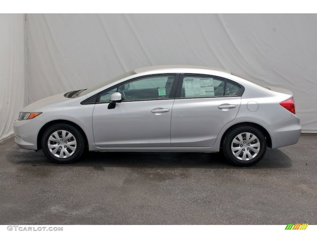 2012 Civic LX Sedan - Alabaster Silver Metallic / Stone photo #4