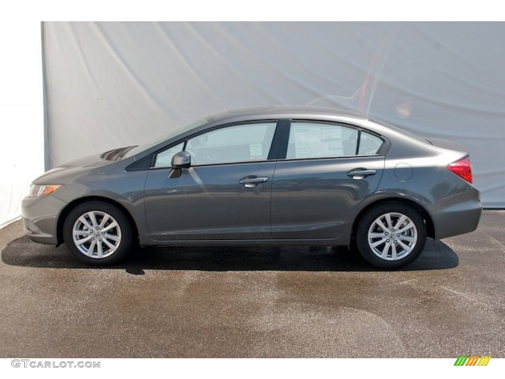 2012 Civic EX Sedan - Polished Metal Metallic / Gray photo #4