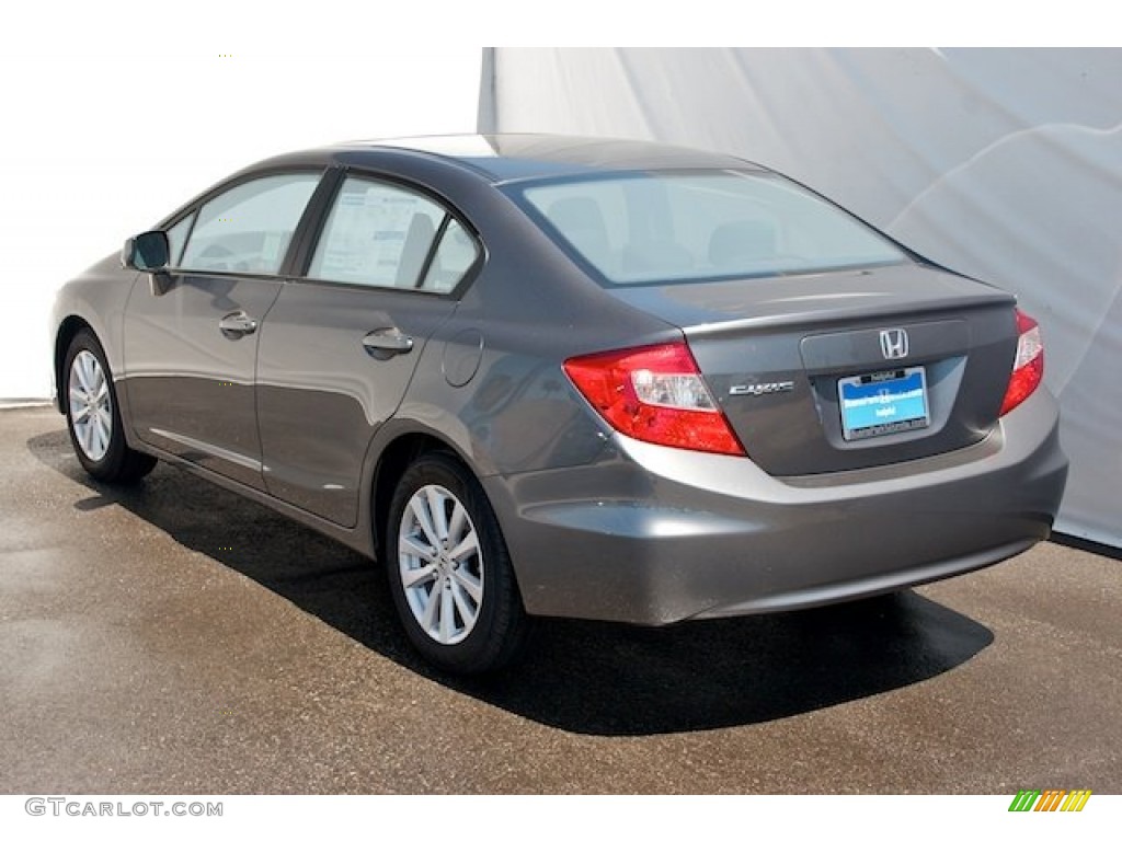 2012 Civic EX Sedan - Polished Metal Metallic / Gray photo #5