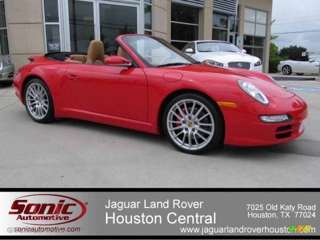 2008 911 Carrera 4S Cabriolet - Guards Red / Sand Beige photo #1